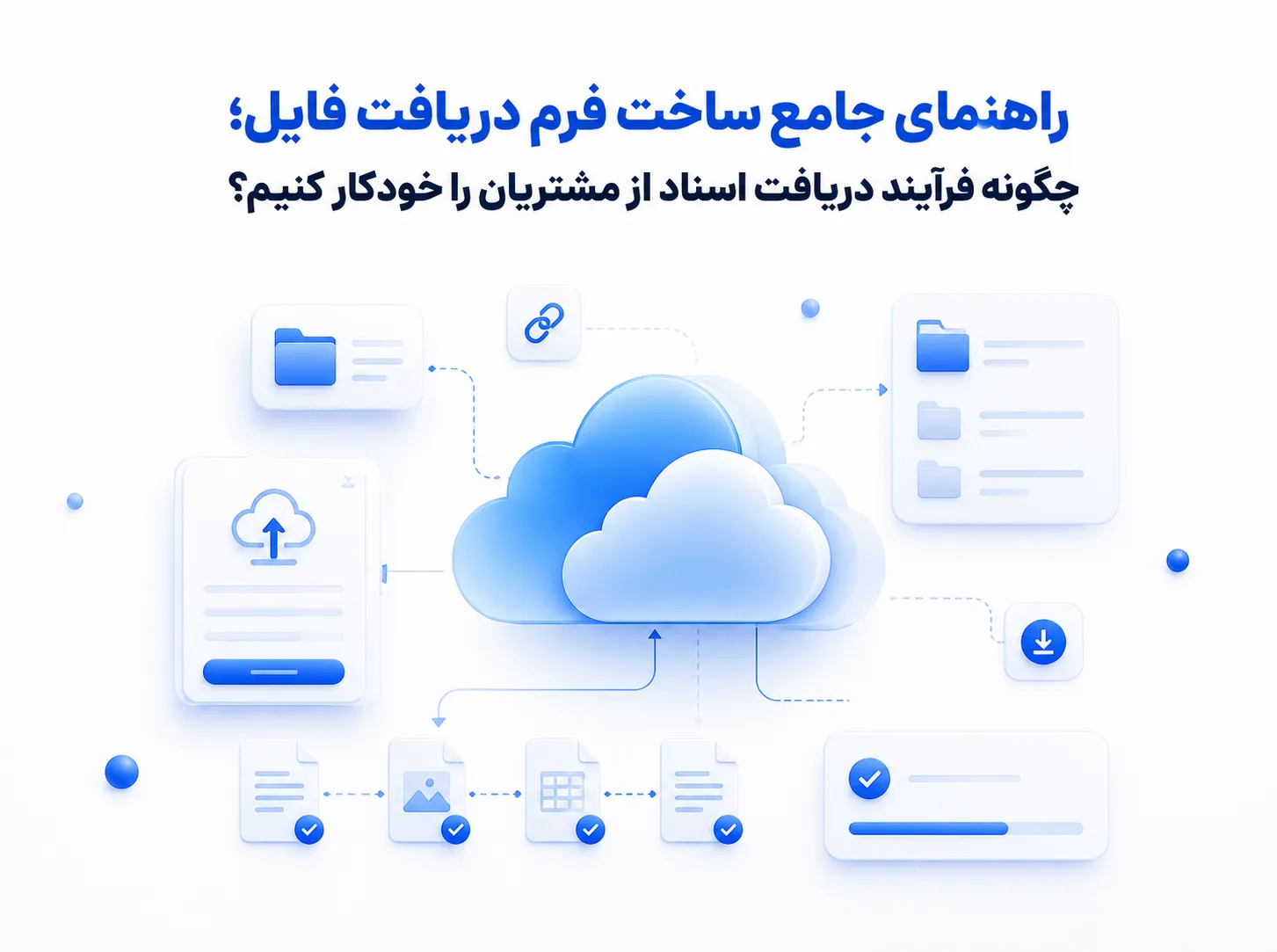 تصویرسازی راهنمای ساخت فرم دریافت فایل و خودکارسازی دریافت اسناد مشتریان در فضای ابری
