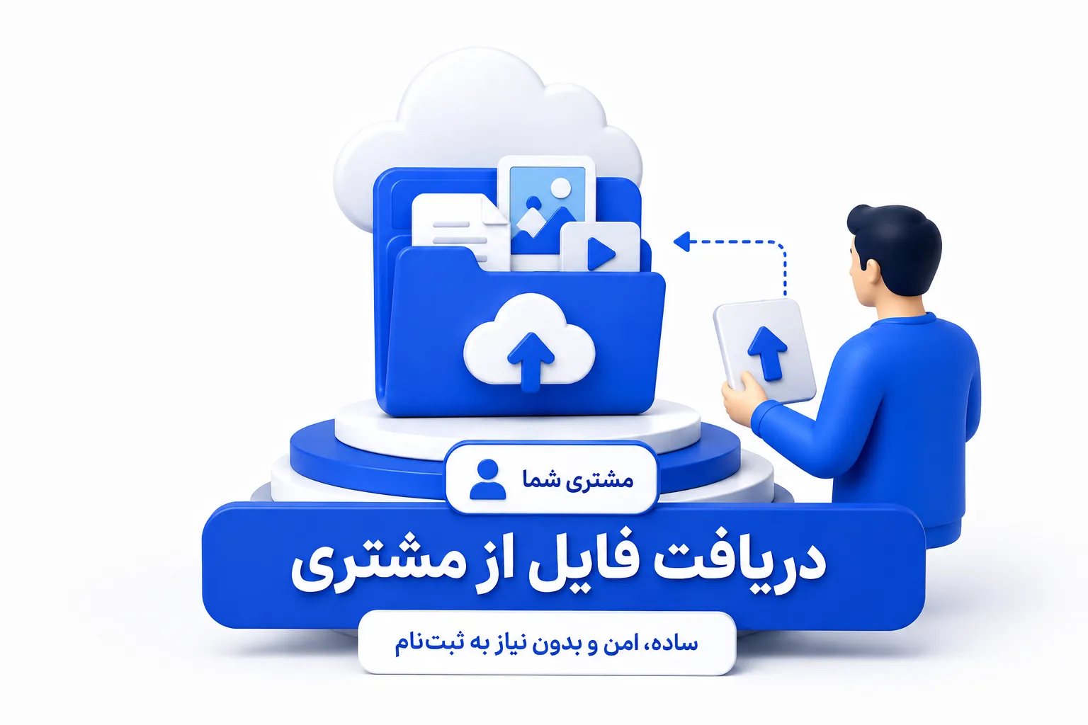 دریافت فایل از مشتری با لینک آپلود امن ابروفایل برای ارسال و دریافت فایل آنلاین، سریع و بدون نیاز به ثبت‌نام
