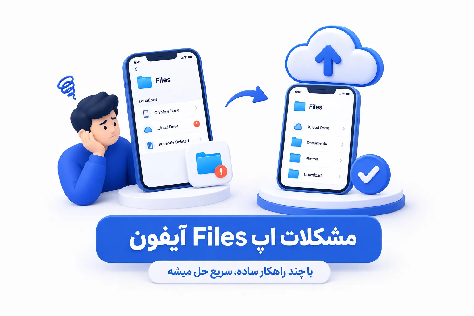 ابروفایل - برنامه فایل‌ها در آیفون - تصویر برنامه Files آیفون در کنار فضای ابری ابروفایل