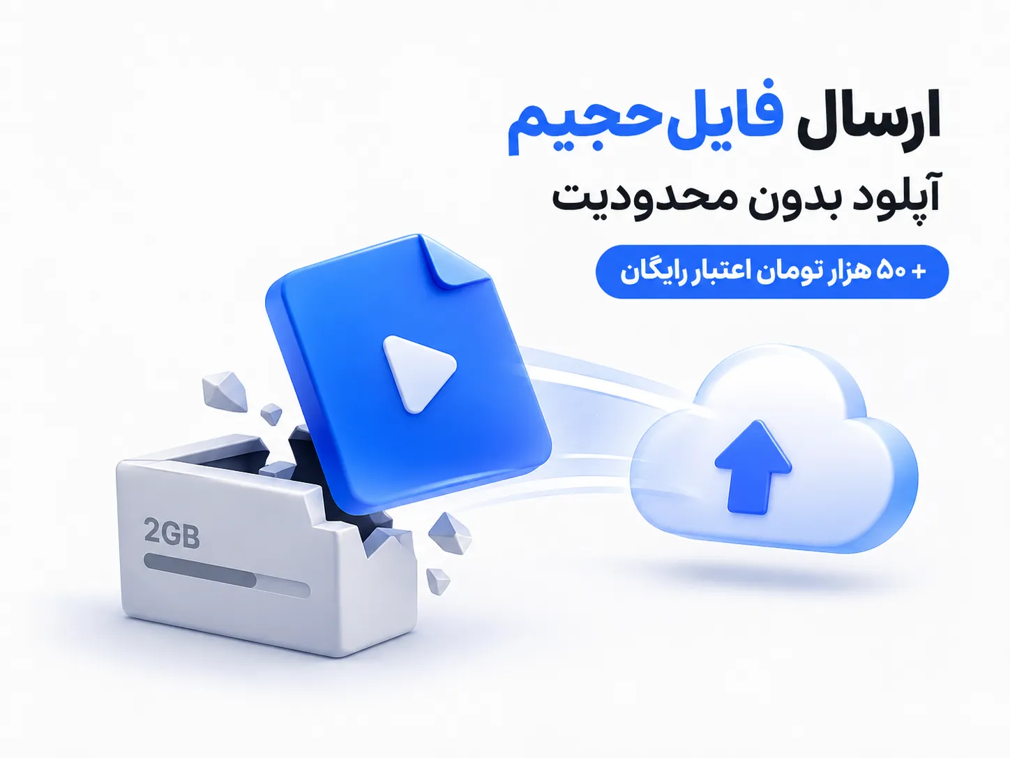 ارسال فایل حجیم بدون محدودیت حجم با تبدیل فایل به لینک